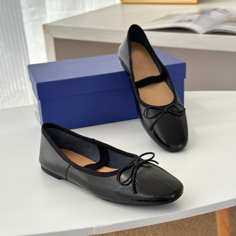 Damen Ballerinas mit Glanz-Finish und elastischem Einschlupf EB