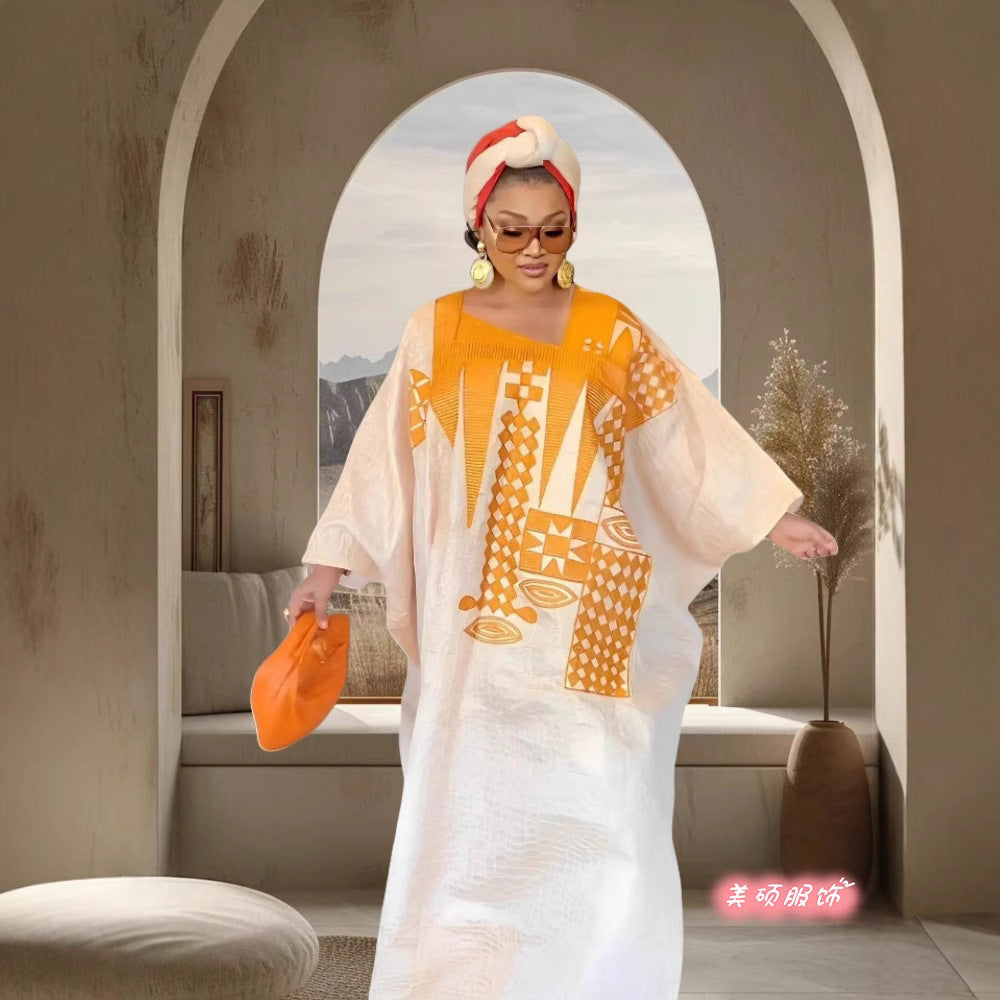 Damen Elegante ethnische Tunika mit erweiterten Ärmeln und einzigartigen Mustern EB