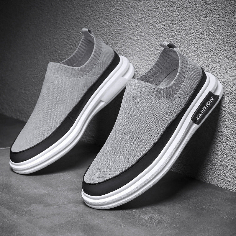 Damen Modische Slip-On Sneakers mit elastischem Strickobermaterial EB