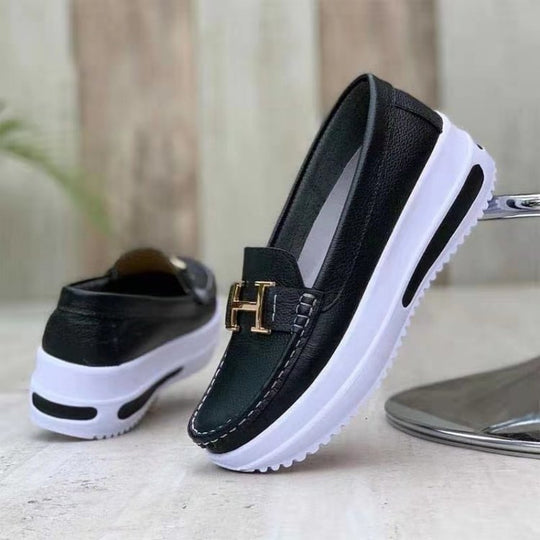 Damen modische Mokassins mit sportlichem Look und gepolsterter Sohle EB
