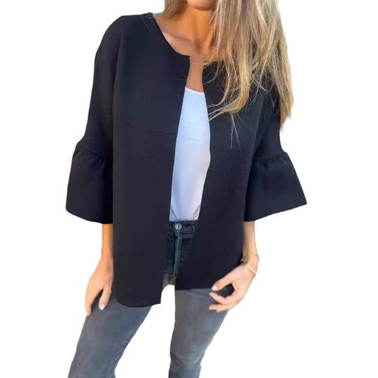Damen Modische Strickjacke mit weitem Ärmel EB