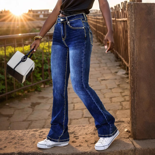 Damen Hochgeschnittene Jeans EB