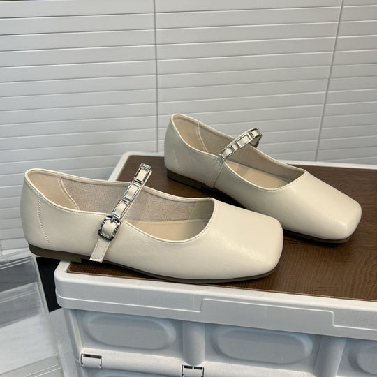 Damen elegante Ballerinas mit modischem Riemen und weichem Innenfutter EB