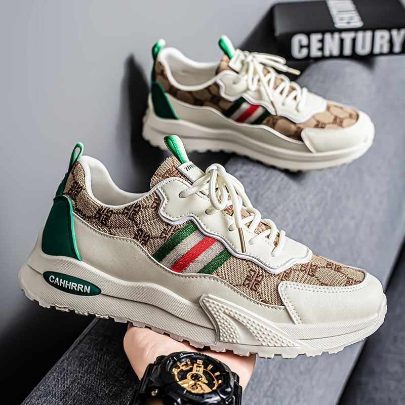Damen luxuriöse Retro-Chunky-Sneaker aus Jacquardstoff mit verstärkter Zehenkappe und stoßdämpfender Leichtsohle EB