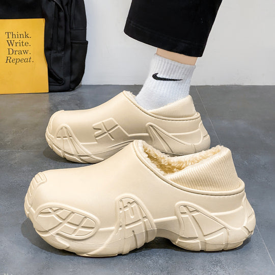 Damen Gemütliche Clogs mit flauschigem Innenfutter und rutschfester Sohle EB