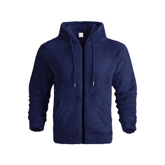 Herren kuschelige Fleecejacke mit Kapuze EB