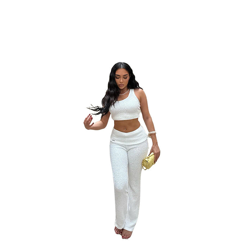 Damen trendiges Sport-Outfit mit schickem Oberteil und enganliegenden Leggings EB
