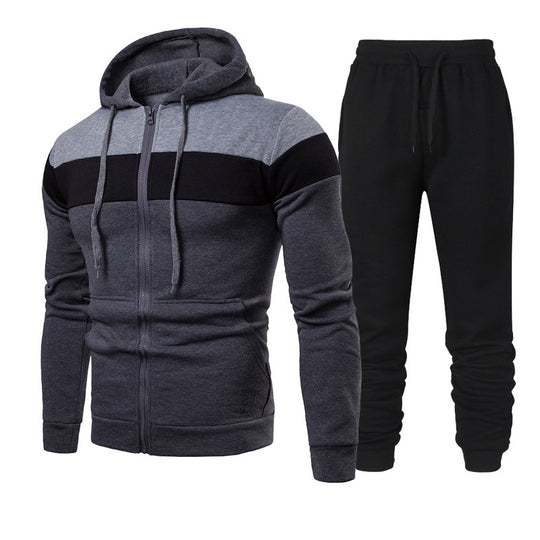 Herren sportliches Freizeit-Set mit modischem Farbblockdesign EB