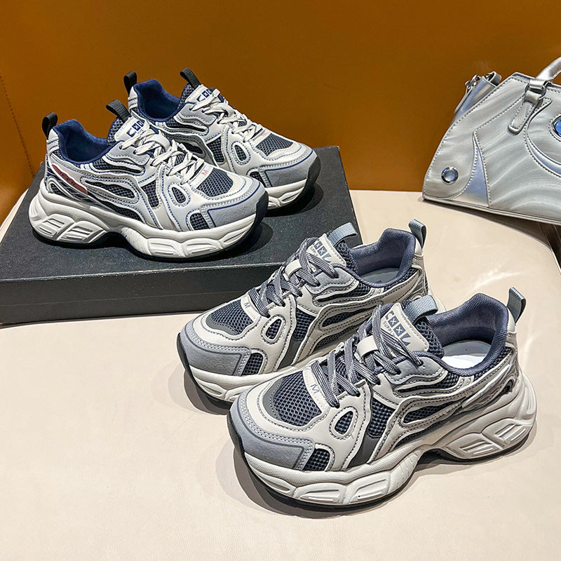 Damen Sportliche Lauf- und Freizeit-Sneaker mit atmungsaktiven Mesh-Einsätzen und dämpfender Sohle EB
