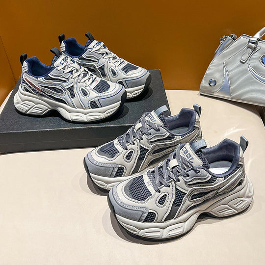 Damen Sportliche Lauf- und Freizeit-Sneaker mit atmungsaktiven Mesh-Einsätzen und dämpfender Sohle EB
