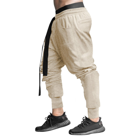 Herren Modische Freizeithose mit elastischem Bund und stylischem Kordelzug EB