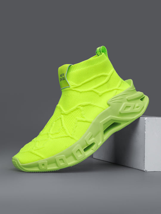 Damen Komfortable Strick-Sneaker mit hohem Schaft und flexiblem Design EB