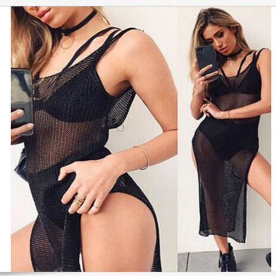 Damen Freizeit Maxikleid mit seitlichem Schlitz EB