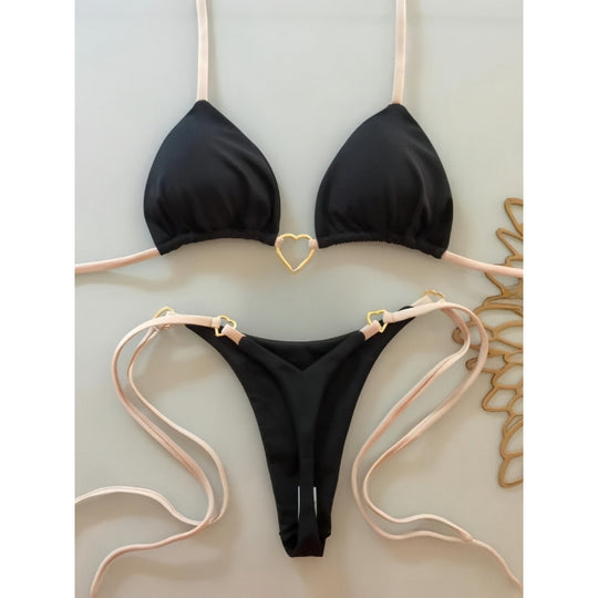 Damen Triangel-Bikini mit Herz-Detail EB