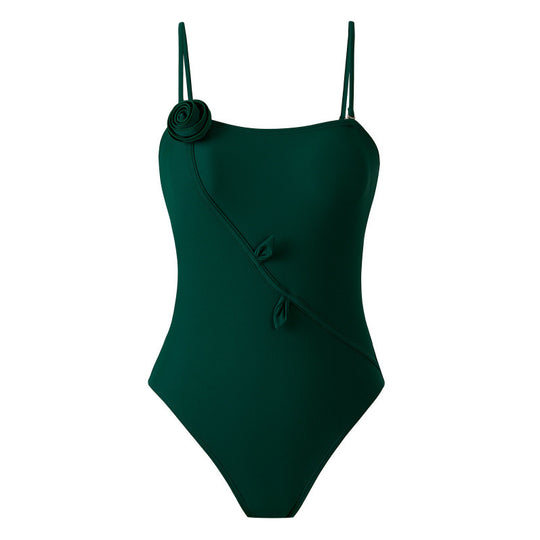 Damen Einteiler Badeanzug mit floralem Design und passendem Strandüberwurf EB