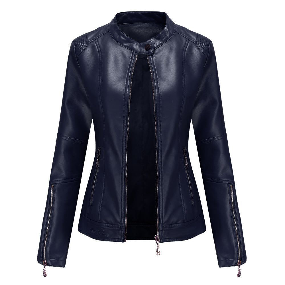 Damen modische Faux jacke mit minimalistischen Akzenten EB