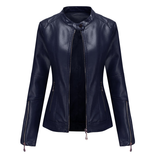 Damen modische Faux jacke mit minimalistischen Akzenten EB