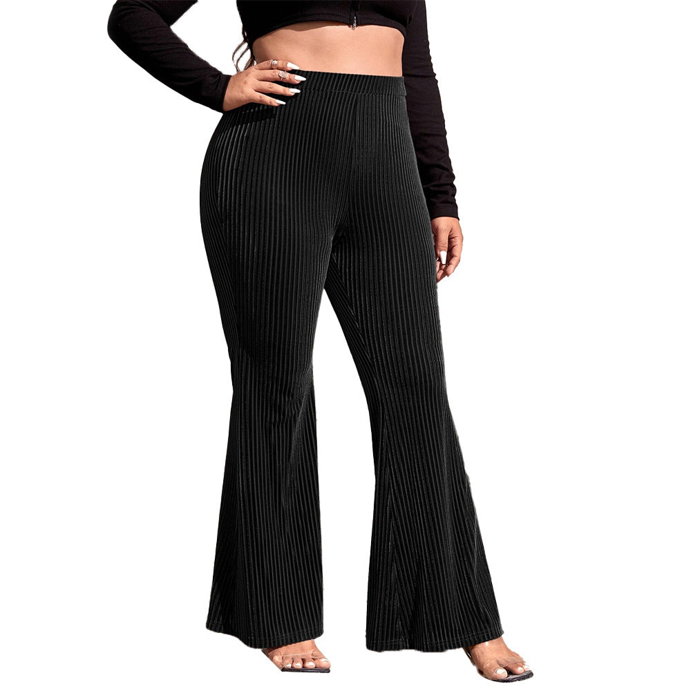 Damen Flared Hose mit eleganter Rippstruktur EB