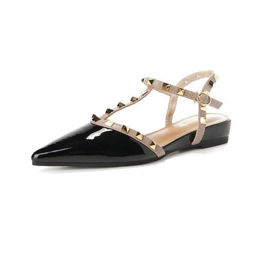 Damen Slingback Ballerinas mit eleganten Nietenapplikationen EB