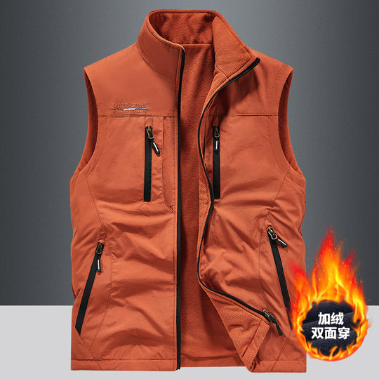 Herren Multifunktionale Outdoor-Utility‑Weste mit Mesh‑Innenfutter und zahlreichen Taschen EB