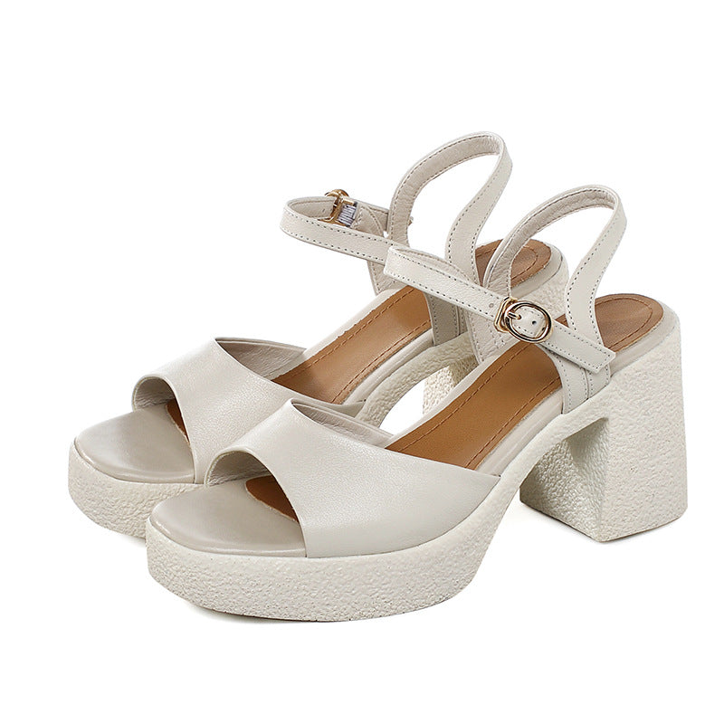 Damen Plateau-Sandaletten mit elegantem Riemendesign und komfortablem Blockabsatz EB