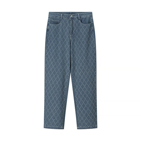 Damen High-Waist Jeans im modernen Karomuster EB