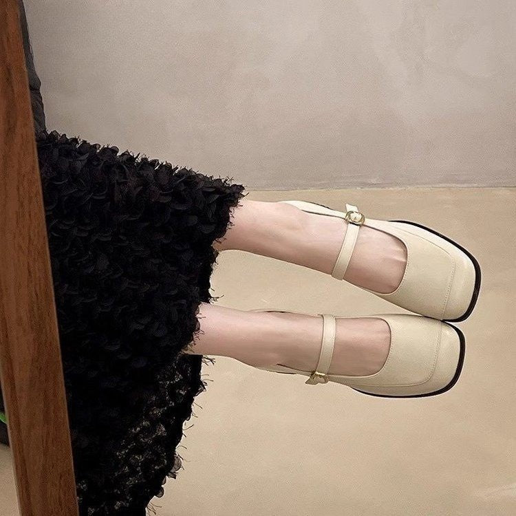 Damen Elegante Mary Jane Schuhe mit modischem Schnallen-Detail EB