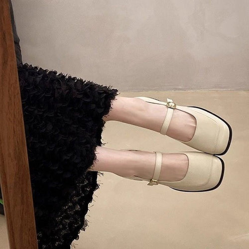 Damen Elegante Mary Jane Schuhe mit modischem Schnallen-Detail EB