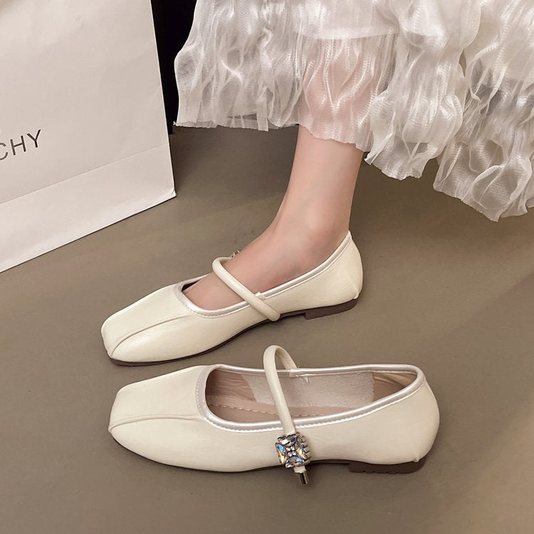 Damen elegante Ballerinas mit funkelndem Riemchen und modischem Design EB