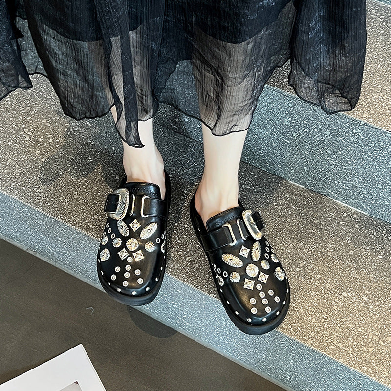 Damen Clogs mit aufwendigem Schmuckdesign EB