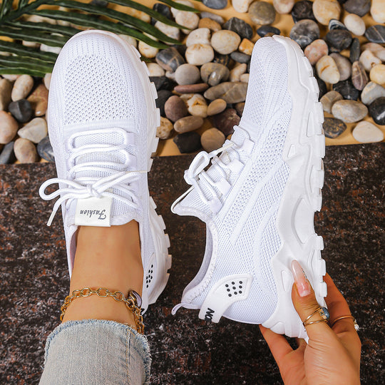 Damen Sportliche Mesh Sneakers mit dämpfender Sohle und atmungsaktiver Konstruktion EB