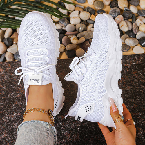 Damen Sportliche Mesh Sneakers mit dämpfender Sohle und atmungsaktiver Konstruktion EB