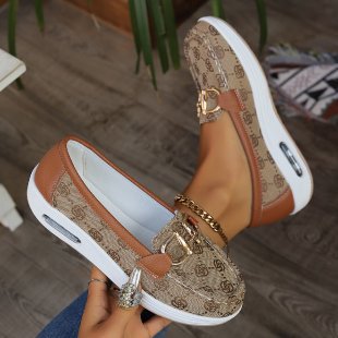 Damen Komfortable Loafers mit dekorativer Schnallenapplikation EB