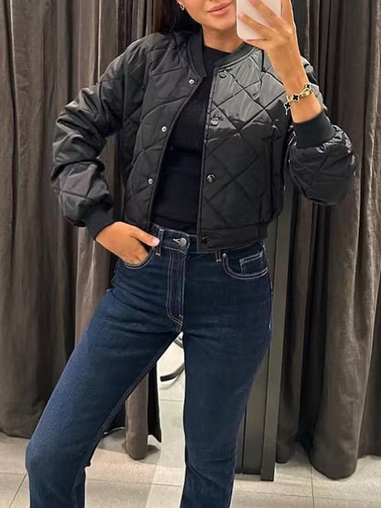 Damen gesteppte Übergangsjacke mit modernem Schnitt und praktischen Taschen EB