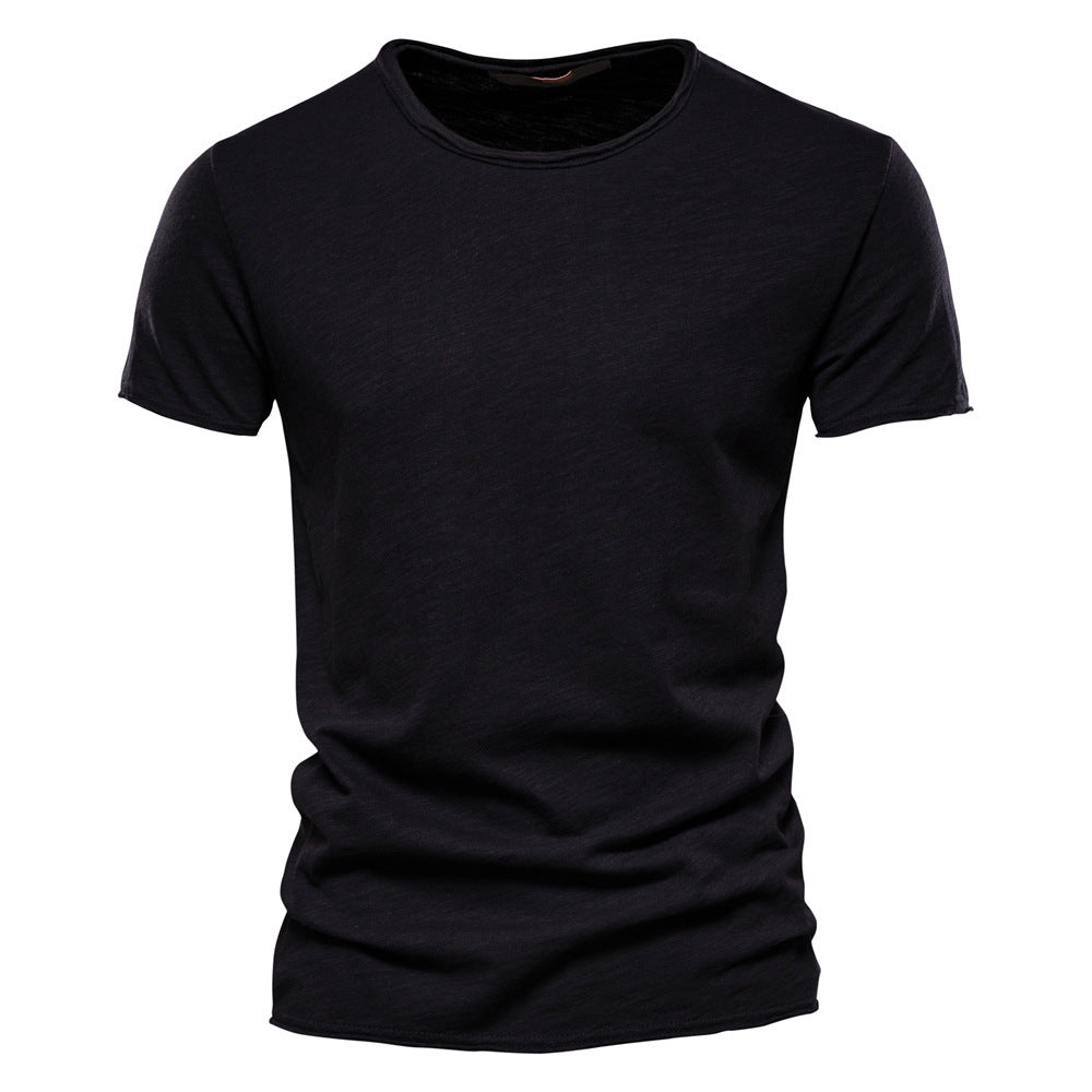 Herren nan leichtes Baumwolljersey Kurzarmshirt mit V-Ausschnitt und schmaler Passform EB