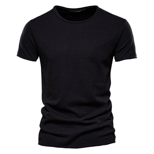 Herren nan leichtes Baumwolljersey Kurzarmshirt mit V-Ausschnitt und schmaler Passform EB