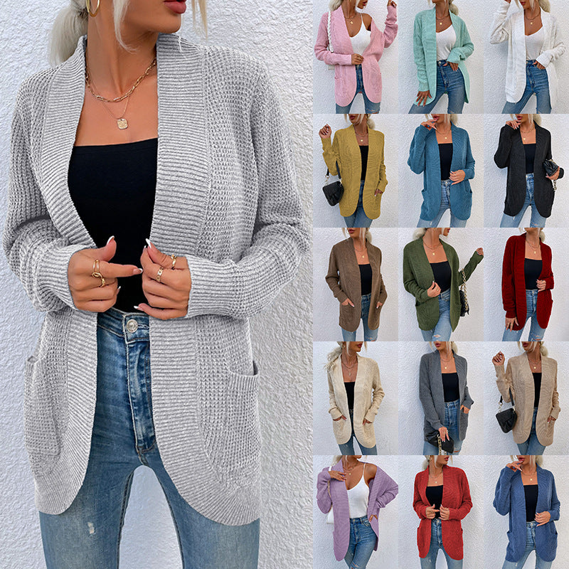 Damen Strickjacke mit lässiger Passform und offenen Taschen EB