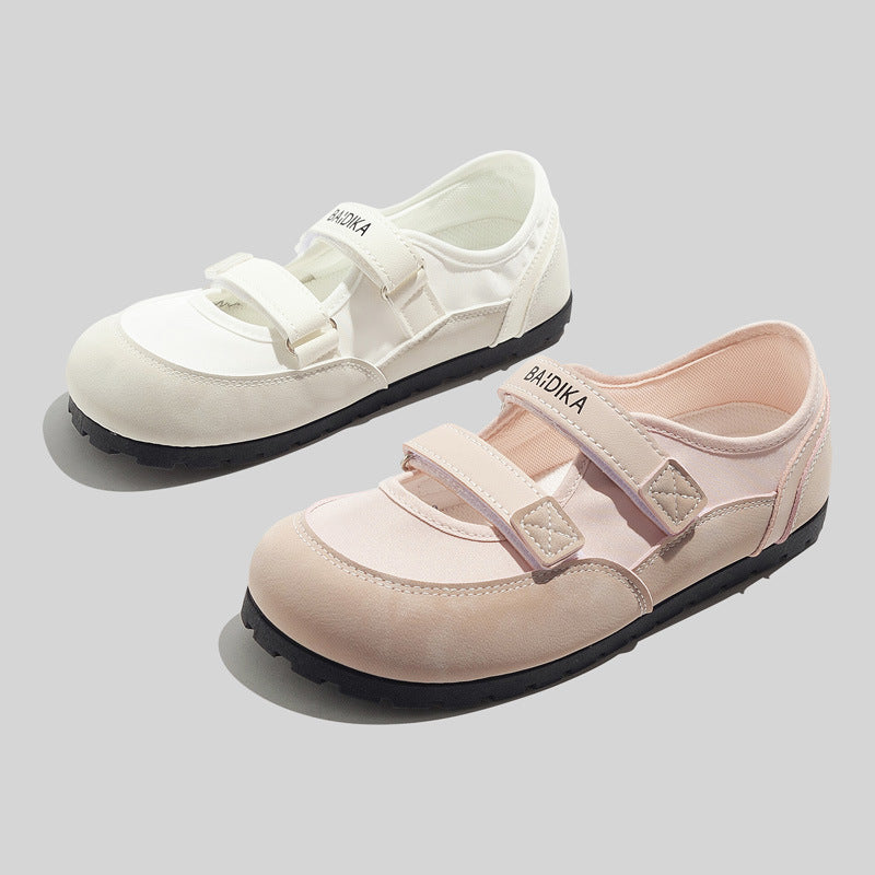 Damen Komfortable Ballerinas mit verstellbarem Riemen und rutschfester Sohle EB
