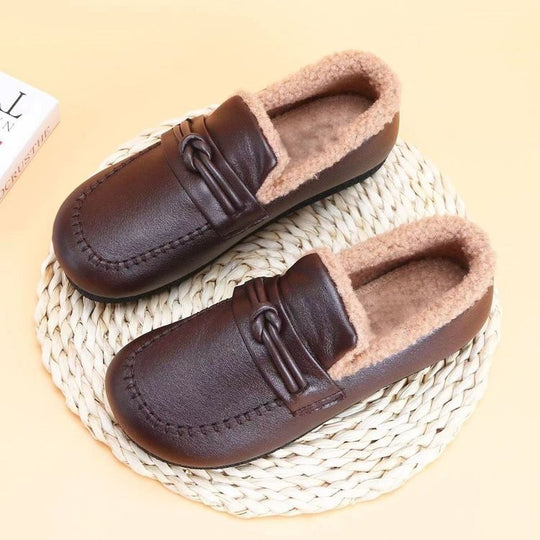 Damen warme Pantoffeln mit bequemen Fleece-Futter und rutschfester Sohle EB