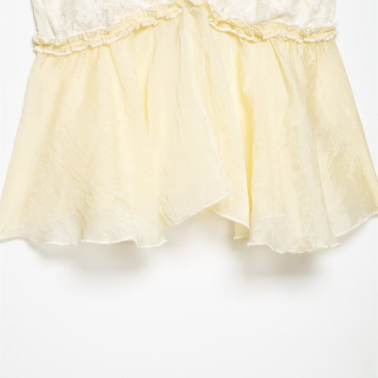 Damen Spitzen-Cami-Top mit zarter Rüsche und fließendem Schnitt EB
