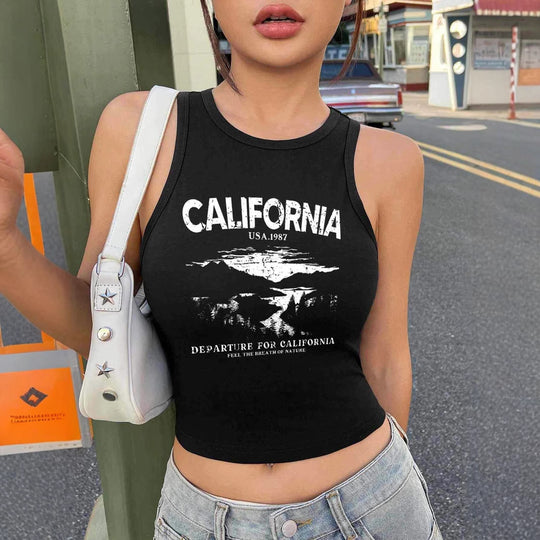 Damen Crop-Top mit kreativem California-Design EB