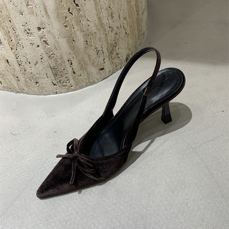 Damen Slingback Pumps mit zarter Schleifenverzierung EB
