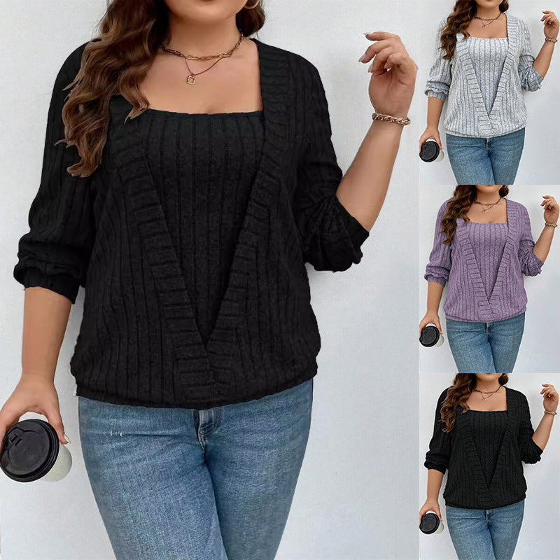 Damen lässige Strickjacke mit tiefem V-Ausschnitt und lockeren Ärmeln EB
