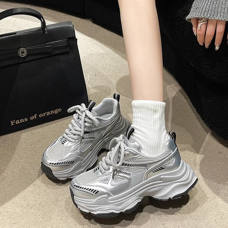 Damen Sportliche Lauf Sneakers mit atmungsaktivem Mesh und modischer Sohle EB