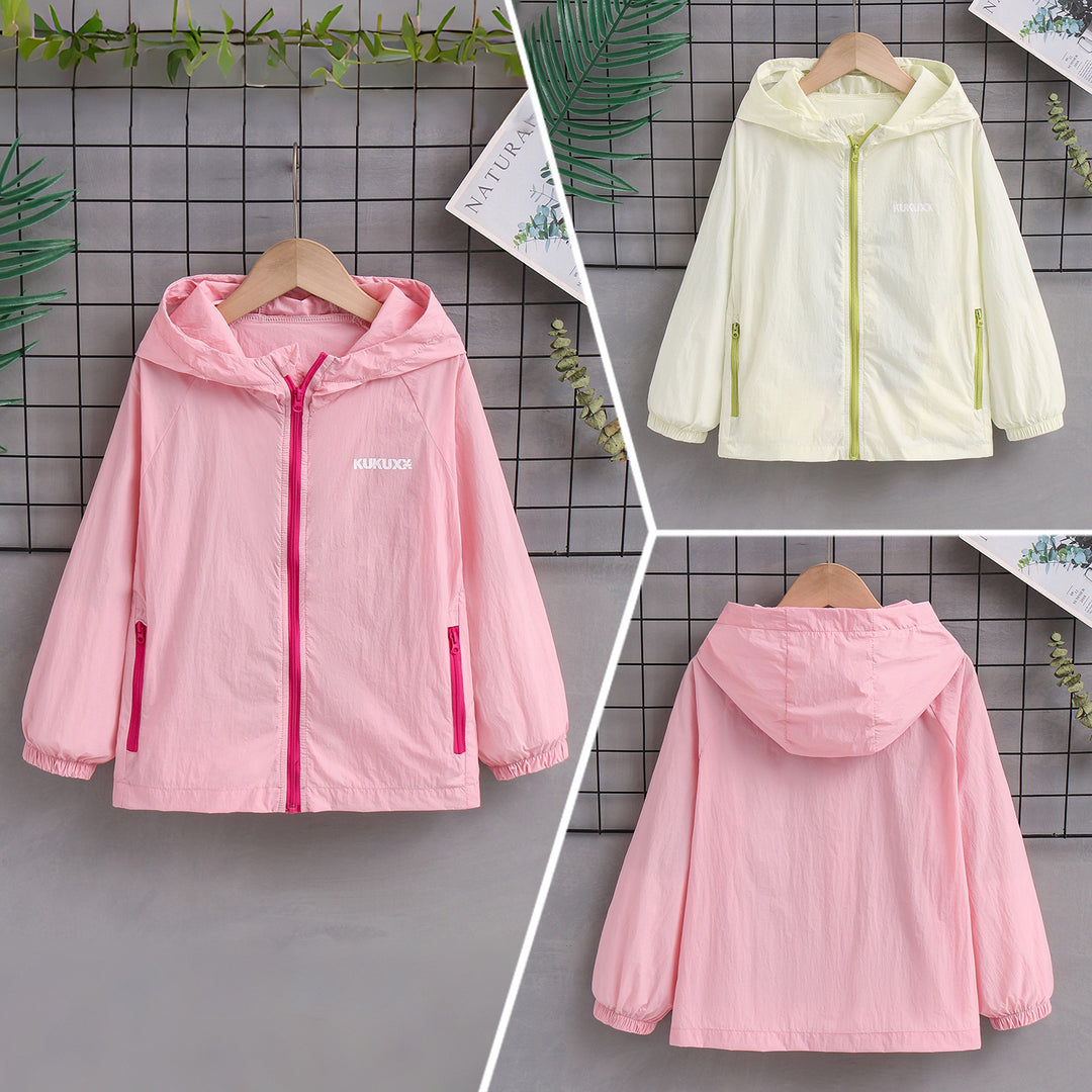 Damen nan ultraleichte Kapuzen-Nylonjacke mit UV-Schutz, winddichter Ausstattung und Reißverschlusstaschen R&B