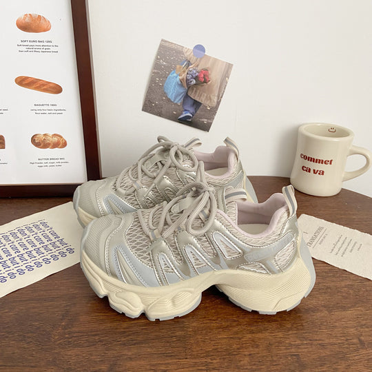 Damen Sportliche Lauf-Sneaker mit atmungsaktiver Netz-Oberfläche und dämpfender Sohle EB