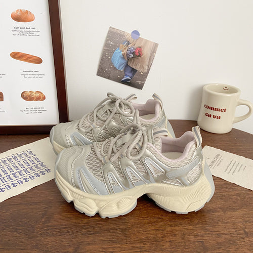 Damen Sportliche Lauf-Sneaker mit atmungsaktiver Netz-Oberfläche und dämpfender Sohle EB