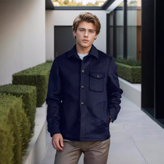 Herren Wolljacke im stilvollen Vintage-Look EB