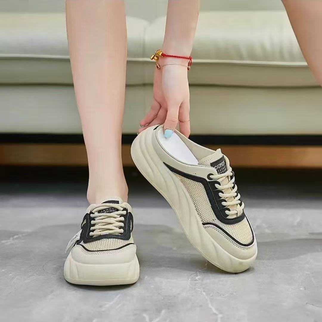 Damen Bequeme Slip-On Sneakers mit atmungsaktiver Mesh-Oberfläche EB