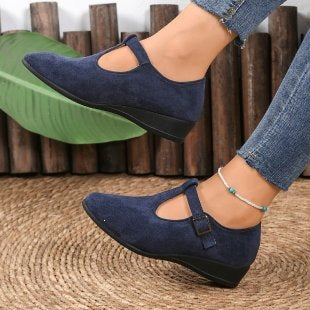 Damen Komfortable Ballerinas mit verstellbarem Riemen EB